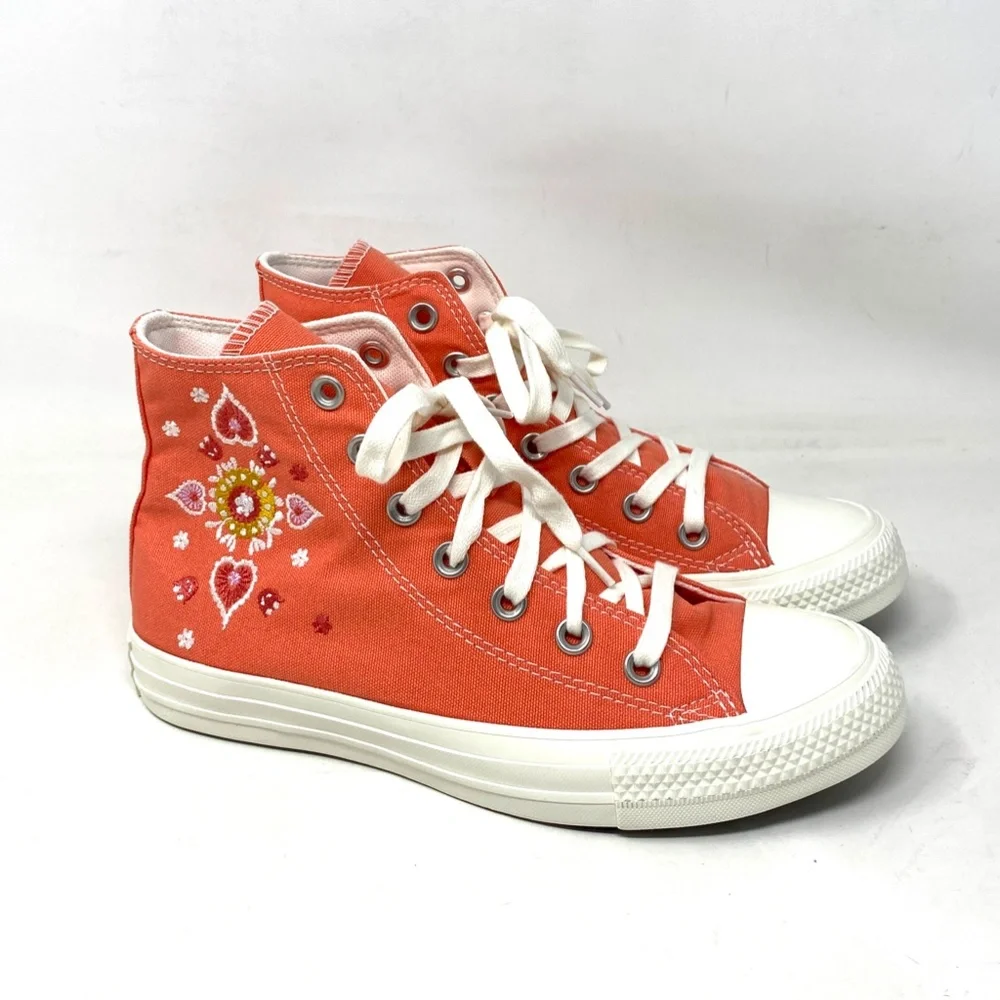 Converse Ctas High Top Shoes For Women Orange Sneakers Casual Canvas A02203F_7